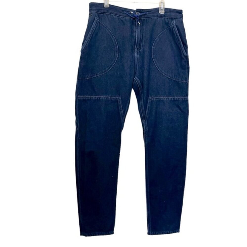 Scotch & Soda Straight Leg Cotton Zip Fly Pocket Drawcord Jean Dark Denim Pant M